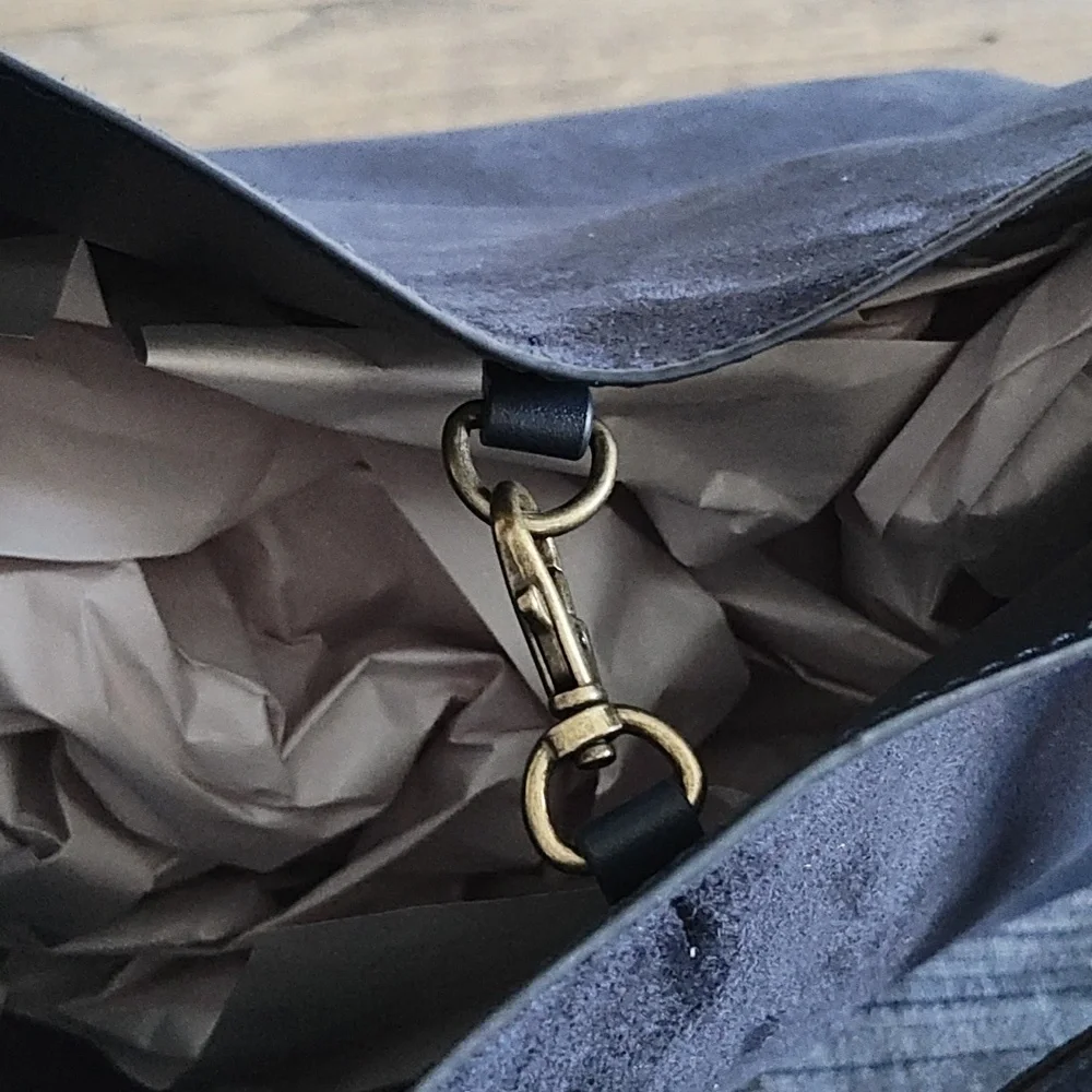 GAP Navy Vegan Suede Bucket Bag